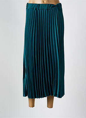 Jupe longue tissage plissé vert COULEURS DU TEMPS femme