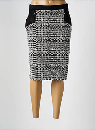 Jupe mi-longue stretch noir GUY DUBOUIS femme