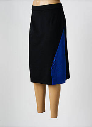 Jupe mi-longue coupe évasée bleu GUY DUBOUIS femme
