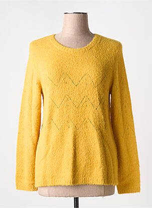 Pull coupe cintrée manches longues jaune GUY DUBOUIS femme