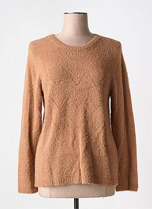 Pull coupe cintrée manches longues marron GUY DUBOUIS femme