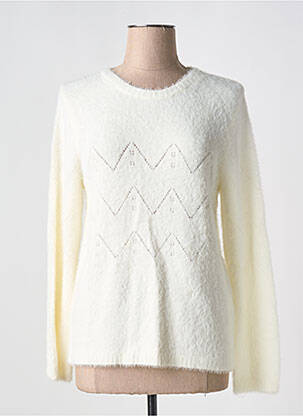 Pull coupe cintrée manches longues blanc GUY DUBOUIS femme