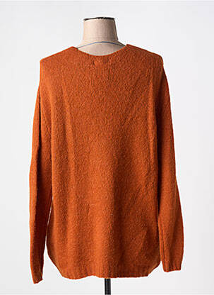 Pull col v manches longues orange COULEURS DU TEMPS femme