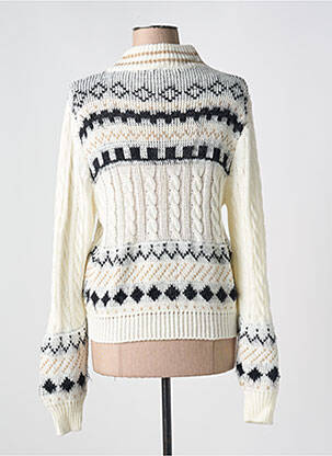 Pull coupe cintrée manches longues blanc GUY DUBOUIS femme