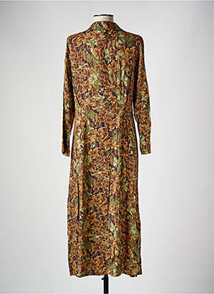 Robe longue manches longues manches longues marron COULEURS DU TEMPS femme