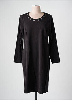 Robe mi-longue manches longues manches longues noir GUY DUBOUIS femme