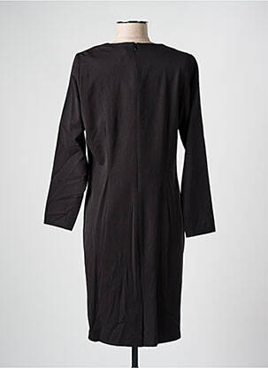 Robe mi-longue manches longues manches longues noir GUY DUBOUIS femme