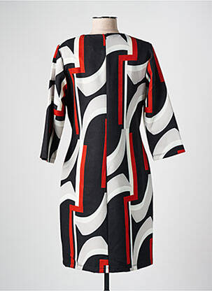Robe mi-longue manches 3/4 manches 3/4 noir COULEURS DU TEMPS femme