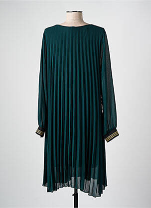 Robe mi-longue manches longues manches longues vert COULEURS DU TEMPS femme