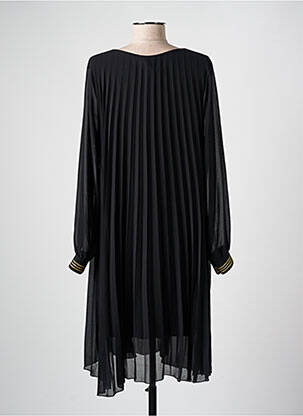 Robe mi-longue manches longues manches longues noir COULEURS DU TEMPS femme