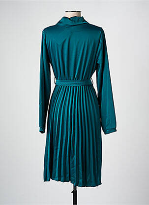 Robe mi-longue manches longues manches longues vert COULEURS DU TEMPS femme