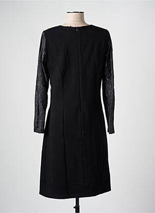 Robe mi-longue imprimé fantaisie manches longues noir MERI & ESCA femme