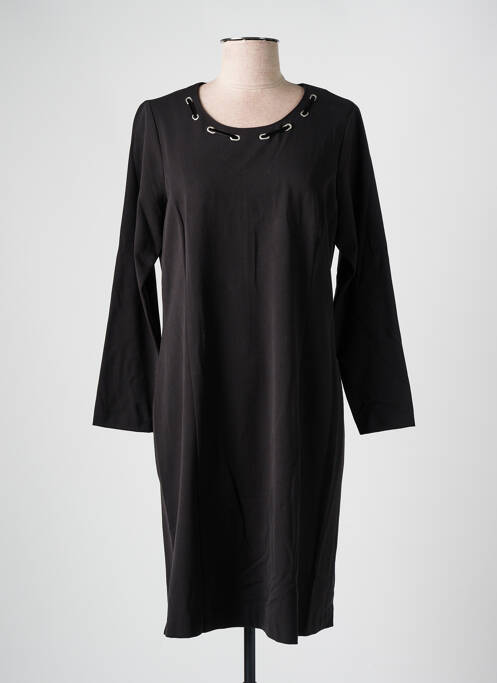 Robe mi-longue manches longues manches longues noir GUY DUBOUIS femme