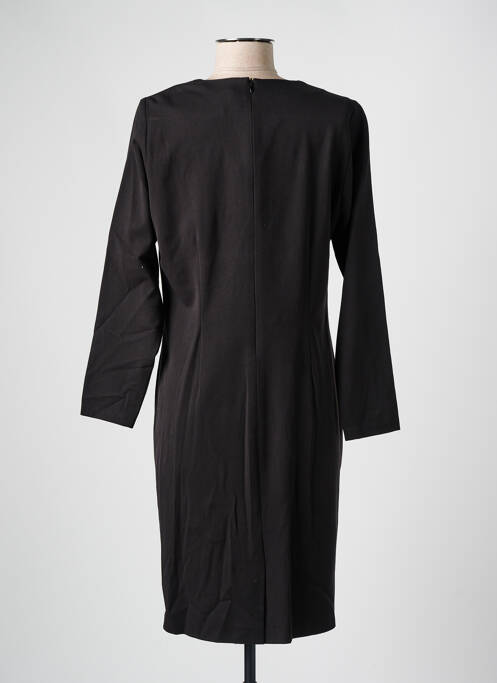 Robe mi-longue manches longues manches longues noir GUY DUBOUIS femme