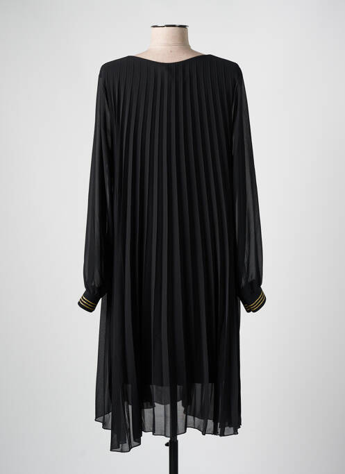 Robe mi-longue manches longues manches longues noir COULEURS DU TEMPS femme