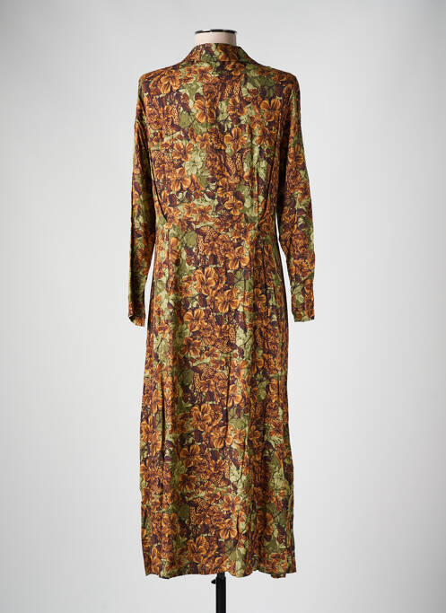 Robe longue marron COULEURS DU TEMPS pour femme