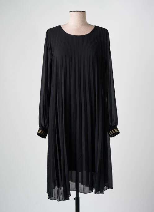 Robe mi-longue noir COULEURS DU TEMPS pour femme