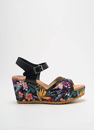 Sandales/nu pieds matière lisse talon de 7 à 9cm noir KADANCIA femme