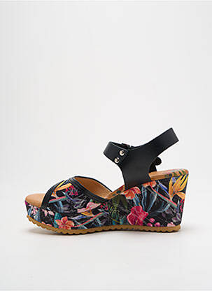Sandales/nu pieds matière lisse talon de 7 à 9cm noir KADANCIA femme