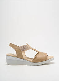 Sandales/nu pieds matière lisse talon de 4 à 6cm beige BAERCHI femme