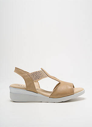 Sandales/nu pieds matière lisse talon de 4 à 6cm beige BAERCHI femme