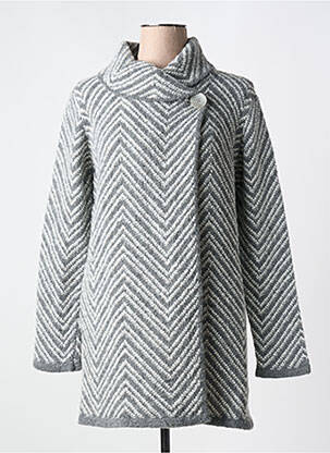 Gilet manches longues fermeture boutonnée sur le devant gris MERI & ESCA femme