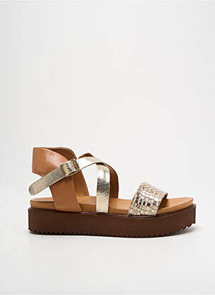 Sandales/nu pieds matière lisse talon de 4 à 6cm or ALTEX femme