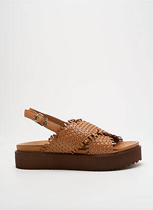 Sandales/nu pieds matière lisse talon de 4 à 6cm marron ALTEX femme