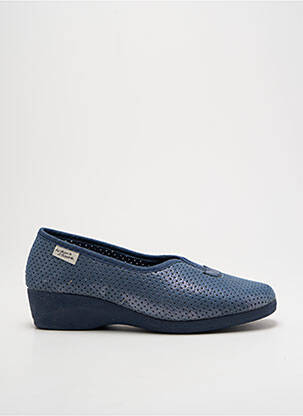 Chaussons/pantoufles tissage satiné talon de 4 à 6cm bleu LA MAISON DE L'ESPADRILLE femme