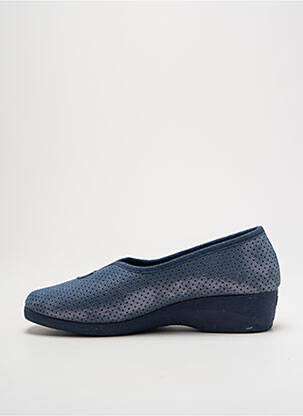 Chaussons/pantoufles tissage satiné talon de 4 à 6cm bleu LA MAISON DE L'ESPADRILLE femme