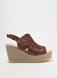 Sandales/nu pieds matière lisse talon de 7 à 9cm marron PUCHE femme