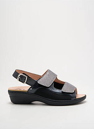 Sandales/nu pieds tissage satiné talon de 4 à 6cm noir PUCHE femme
