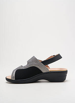 Sandales/nu pieds tissage satiné talon de 4 à 6cm noir PUCHE femme