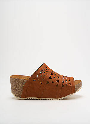 Mules/sabots talon compensé talon de 7 à 9cm marron CHATTAWAK femme