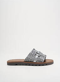 Mules/sabots tissage satiné talon plat jusqu'à 3cm argent CHATTAWAK femme