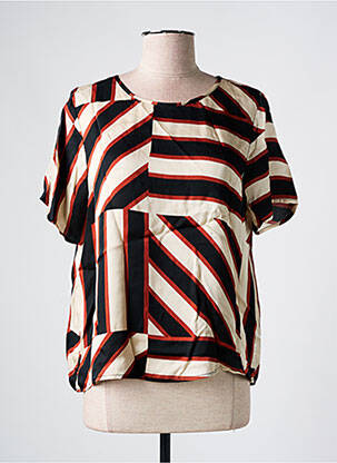 Blouse imprimé fantaisie manches courtes noir SOYACONCEPT femme