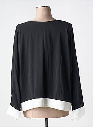 Blouse légère et transparente manches longues noir COULEURS DU TEMPS femme