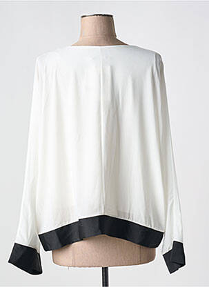 Blouse légère et transparente manches longues blanc COULEURS DU TEMPS femme