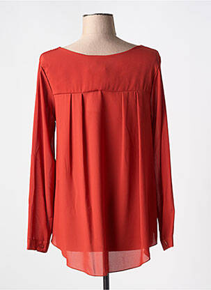 Blouse poignets boutonnés avec fente manches longues orange COULEURS DU TEMPS femme