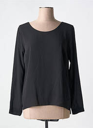 Blouse col rond manches longues noir COULEURS DU TEMPS femme
