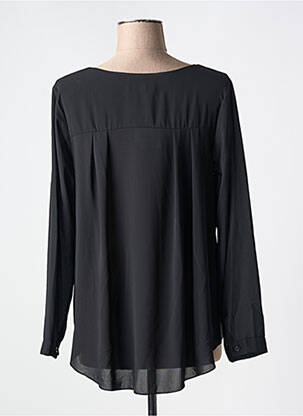Blouse col rond manches longues noir COULEURS DU TEMPS femme