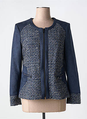 Veste chic poches bleu FRANCE RIVOIRE femme