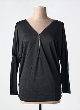 Top stretch manches longues noir MARBLE femme