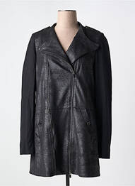Manteau long coupe cintrée sans capuche noir MERI & ESCA femme