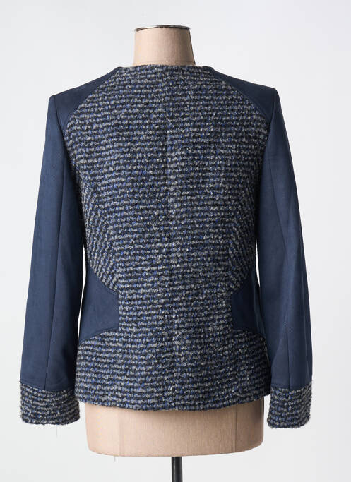 Veste chic col rond bleu FRANCE RIVOIRE femme