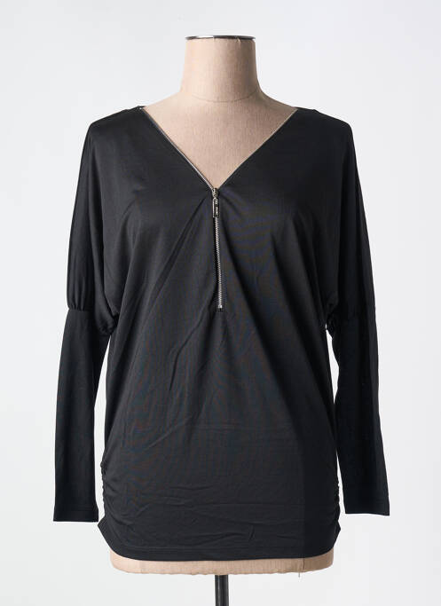 Top stretch manches longues noir MARBLE femme