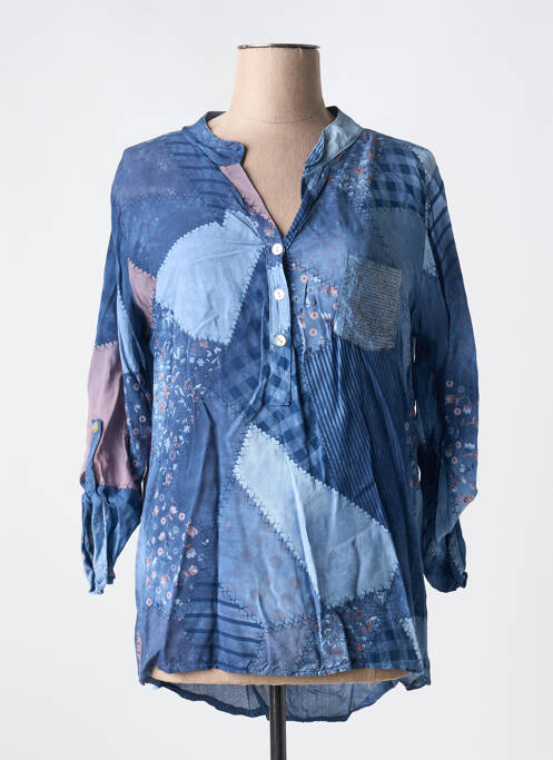 Tunique manches longues bleu COULEURS DU TEMPS pour femme