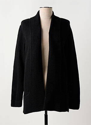 Gilet manches longues maille tricot noir COULEURS DU TEMPS femme