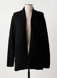 Gilet manches longues maille tricot noir COULEURS DU TEMPS femme