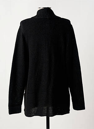 Gilet manches longues maille tricot noir COULEURS DU TEMPS femme